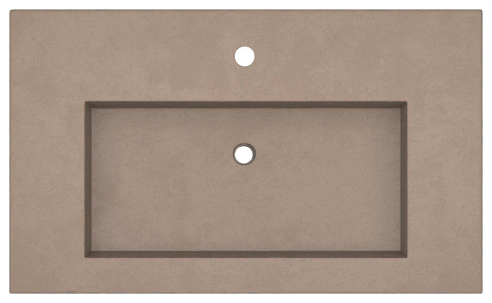 36" Capistrano Vanity Top with Integral Sink, Earth, Single Faucet Hole