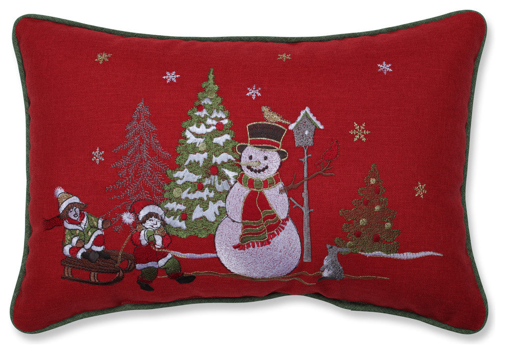 Cristmas Frosty Scene 16" Throw Pillow