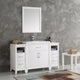 Cambridge 54" White Traditional Bathroom Vanity With Mirror, FFT3071CH