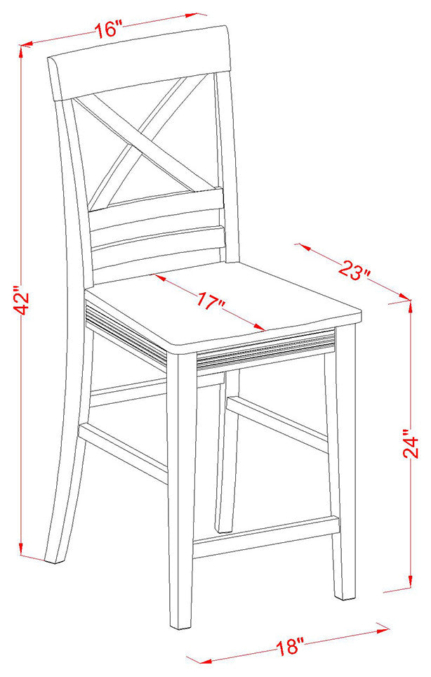 5 Pc Counter Height Dining Room Set -Pub Dining Table And 4 Dining Chairs