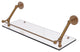 Prestige Skyline 24" Floating Glass Shelf with Gallery Rail, Brushed Bronze