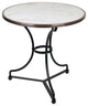 French Bistro Table 28", White Marble and Iron Base