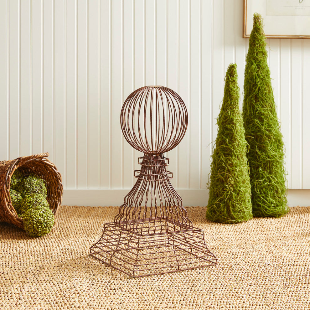 Weathered Metal Wire Orb Garden Structure