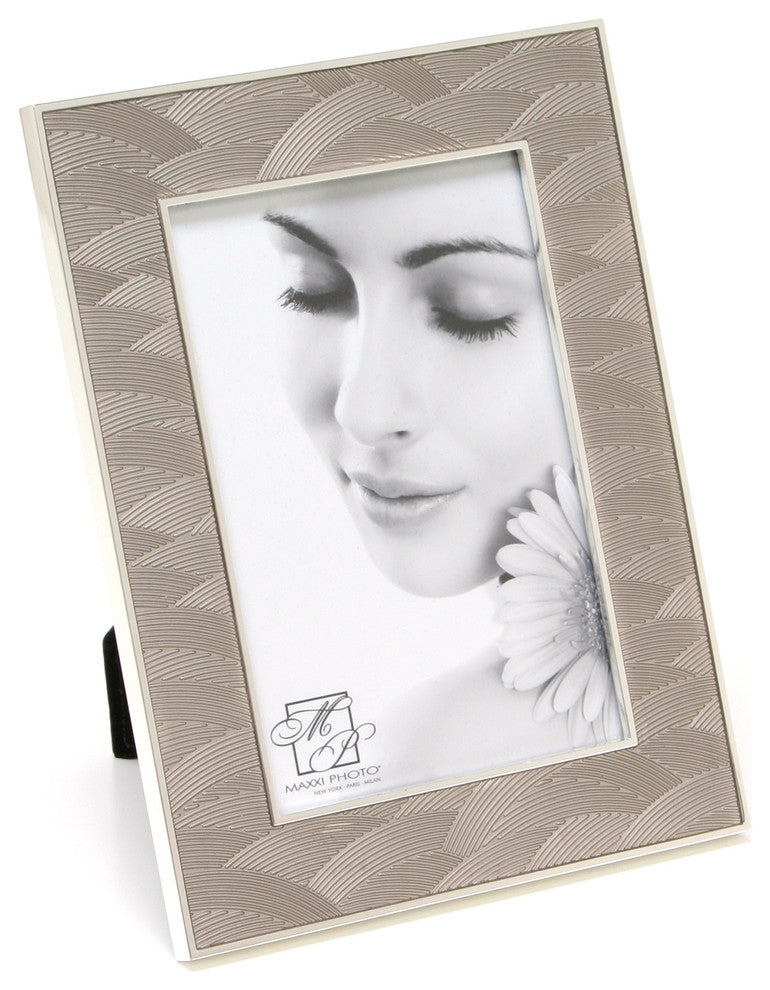 Cosmo Frame, Silver Plated And Taupe, 5"x7"