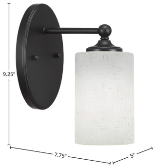 Capri 1-Light Wall Sconce, Matte Black/White Muslin