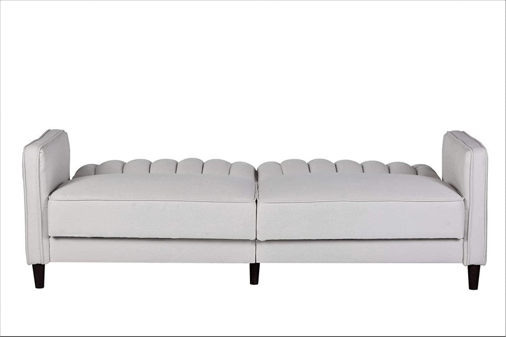 Mid Century Modern Tufted Convertible Sleeper, Beige