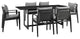 Cayman Outdoor Patio 7-Piece Dining Table Set in Aluminum with Gray Cushions