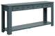 TATEUS Solid Pine Wood Console Table Entryway table with Drawers and Shelves, Blue