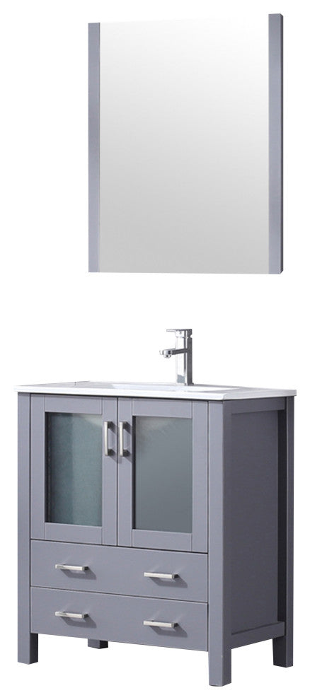 Volez Transitional Dark Grey 30" Single Vanity Set