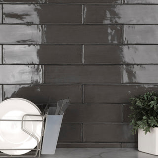 Chester Ceramic Wall Tile, Grafito