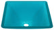 Square Colored Glass Vessel Sink, Turquoise