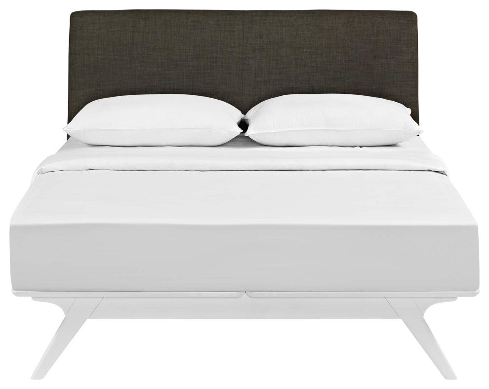 Modway Tracy Queen Bed, White Brown