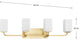 Cowan Collection 33-1/2" 4-Light Vintage Brass Etched Glass Bath Vanity Light
