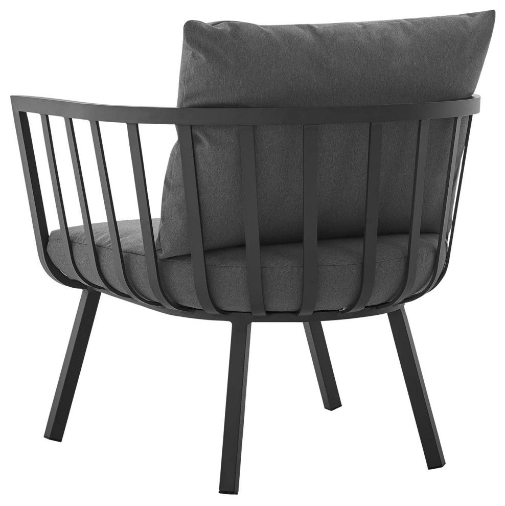 Lounge Sectional Sofa Chair Set, Aluminum, Metal, Gray, Modern, Outdoor
