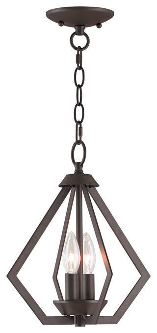 Prism 2-Light Mini Chandelier/Ceiling Mount, Bronze