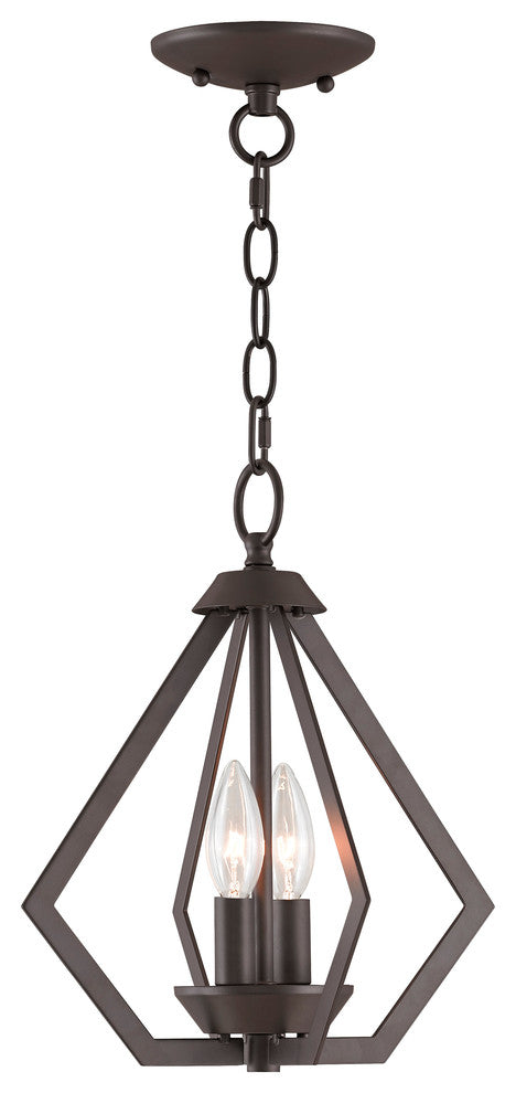 Prism 2-Light Mini Chandelier/Ceiling Mount, Bronze