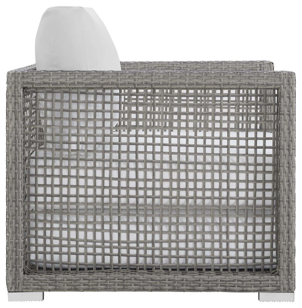 Maui 4 Piece Outdoor Patio Wicker Rattan Set, White