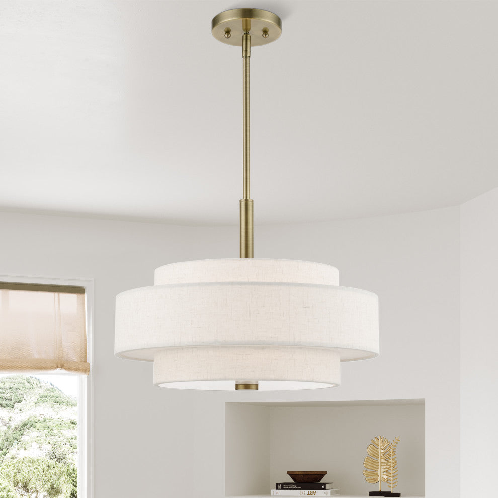 Monroe 4 Light Antique Brass Pendant Chandelier