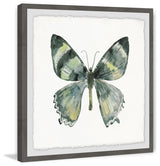 "Green Wings" Framed Painting Print, 18"x18"
