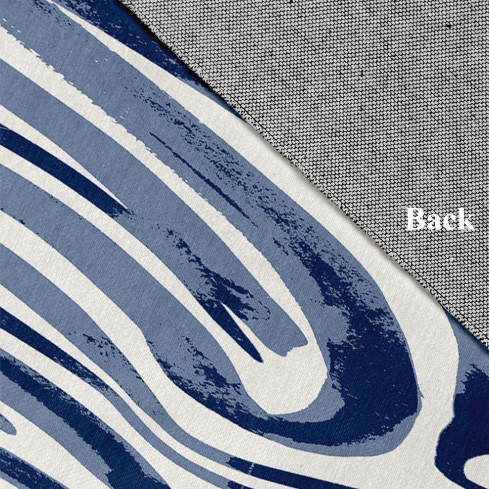 Dazzling Zebra Rug, Blue, 5'x7'