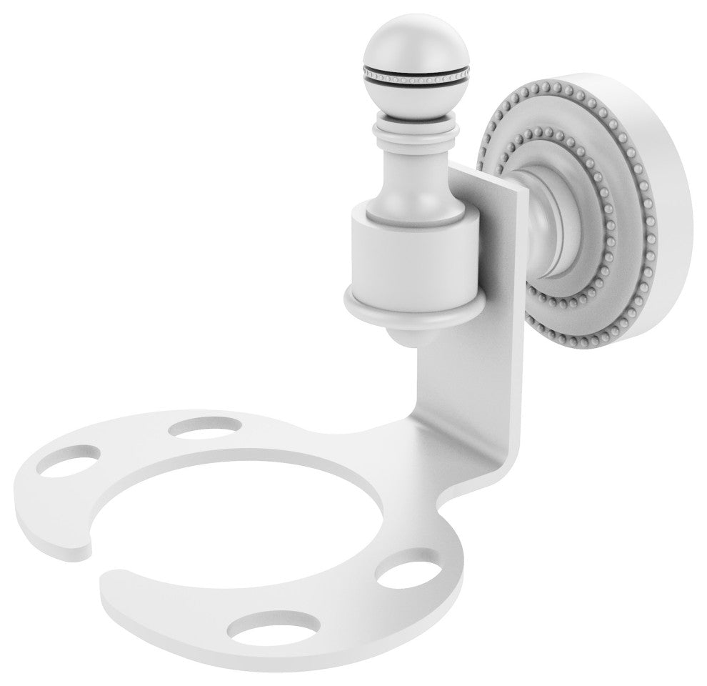 Retro Dot Tumbler and Toothbrush Holder, Matte White