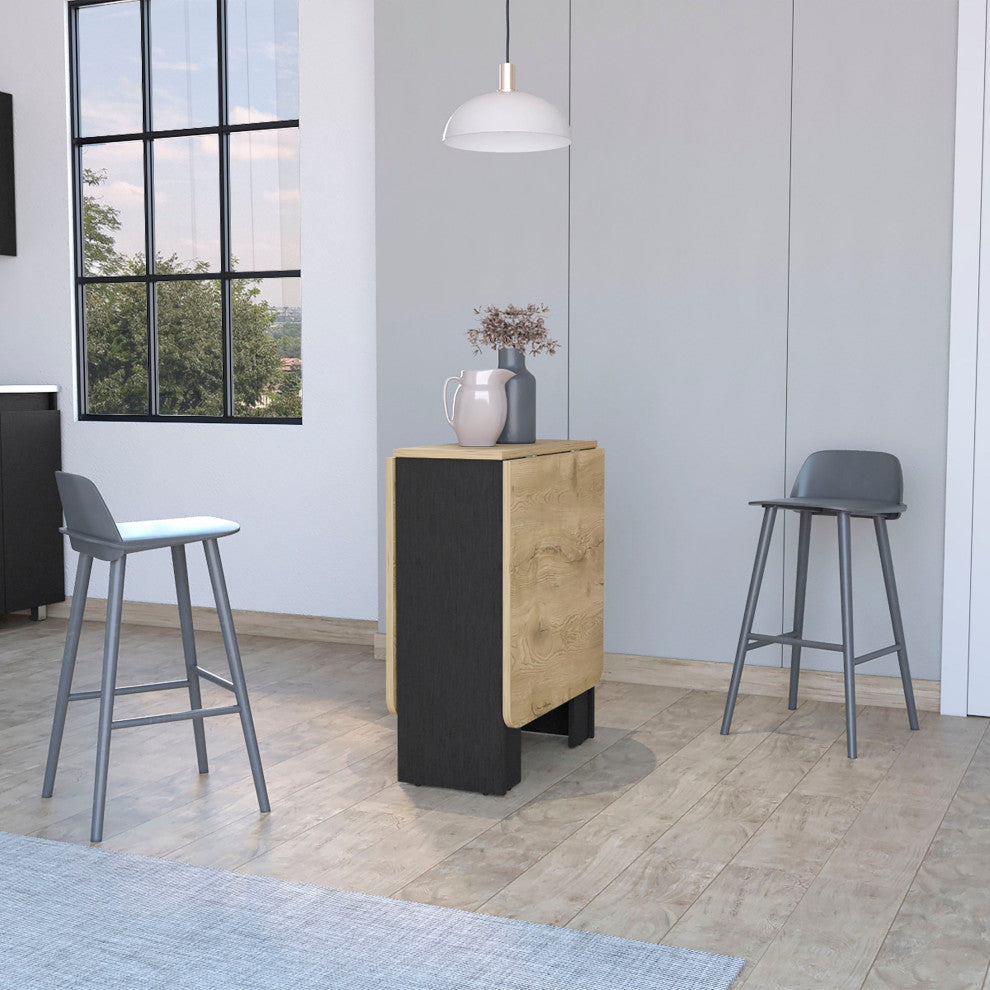 Kailua Folding Dining Table, Black/Macadamia