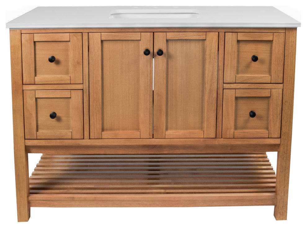 Kitchen Bath Collection Lakeshore 48" Vanity, Blonde, Engineered White