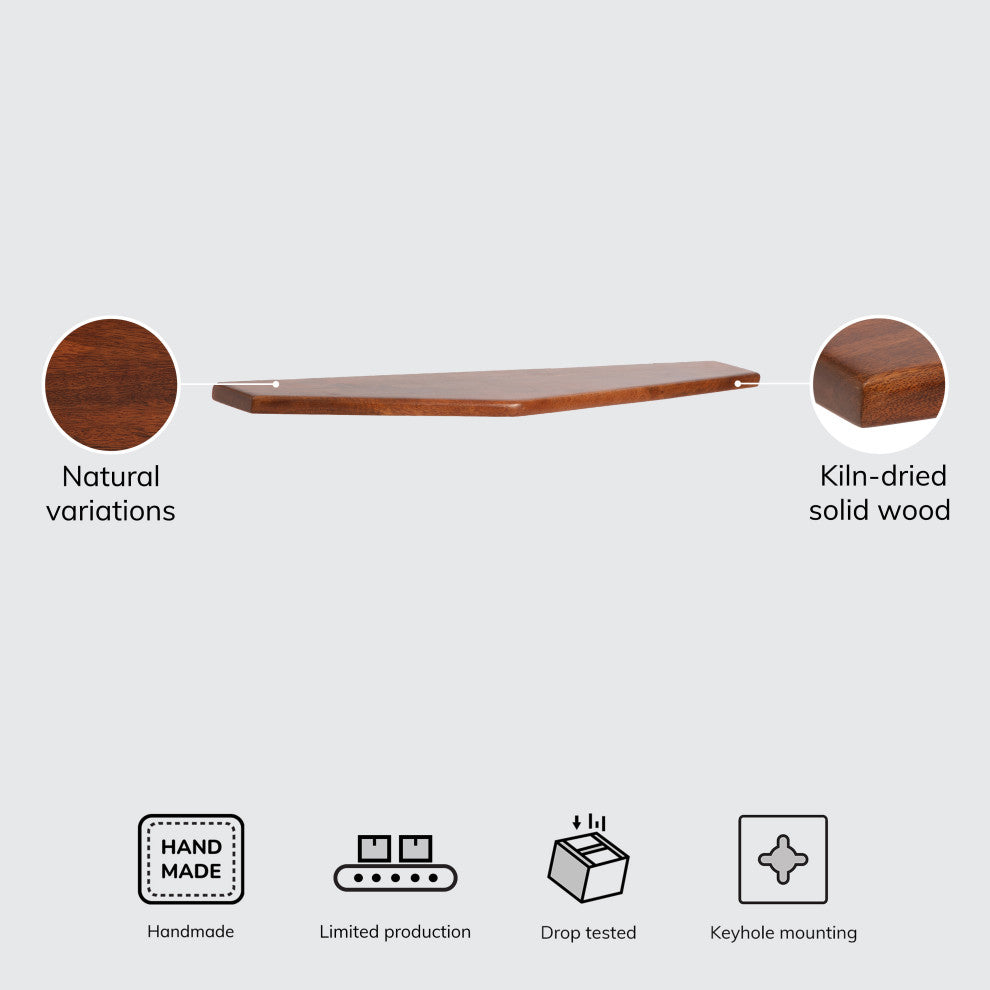 Lonny Wall Mounted Shelves, Walnut