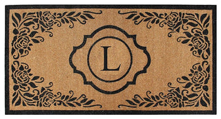 A1HC First Impression Hand Crafted Ella Entry Coir Monogrammed Double Doormat, L