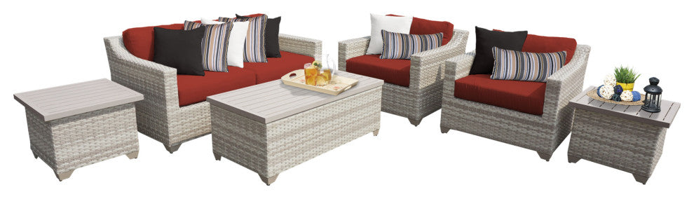 Fairmont 7 Piece Outdoor Wicker Patio Furniture Set 07d