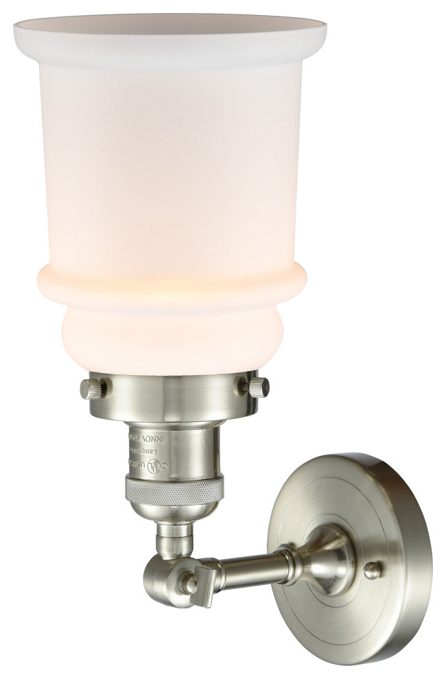 Canton 1-Light Sconce, Brushed Satin Nickel, Matte White