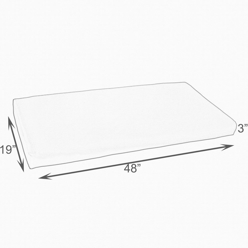 Noble Gray Maven Capri Outdoor/Indoor Bench Cushion 48"x19"x3"