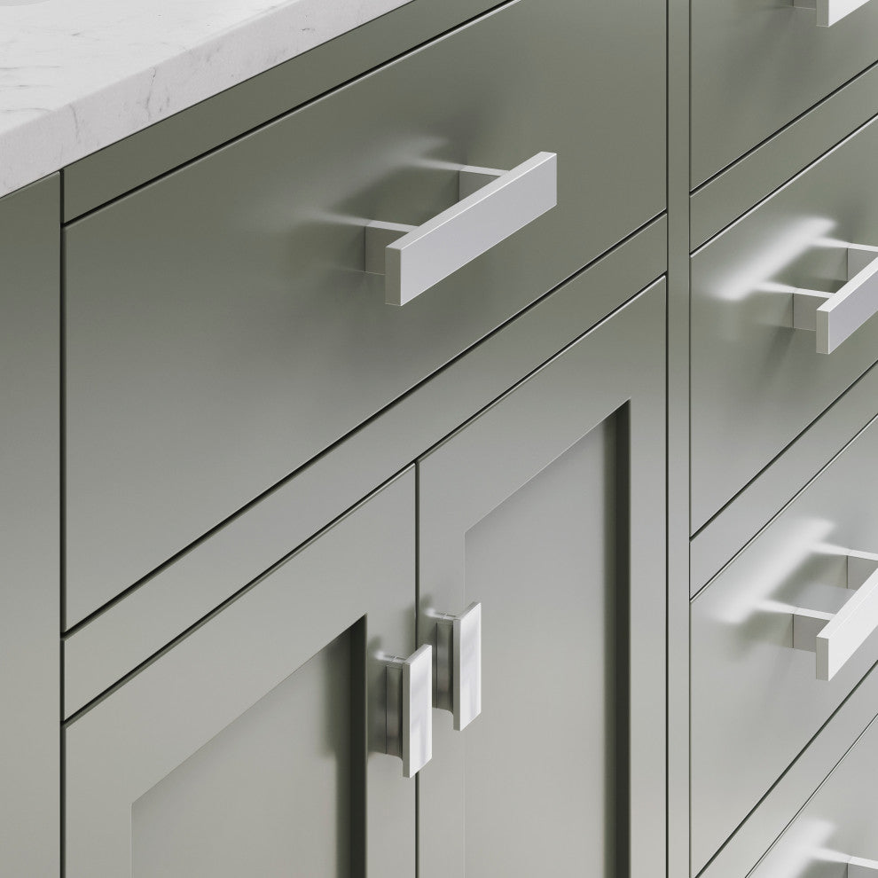 Madison 72 In. Carrara White Marble Countertop Vanity with Gooseneck Faucet