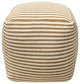 White Hand-woven Lodo Pouf, 18" Cube