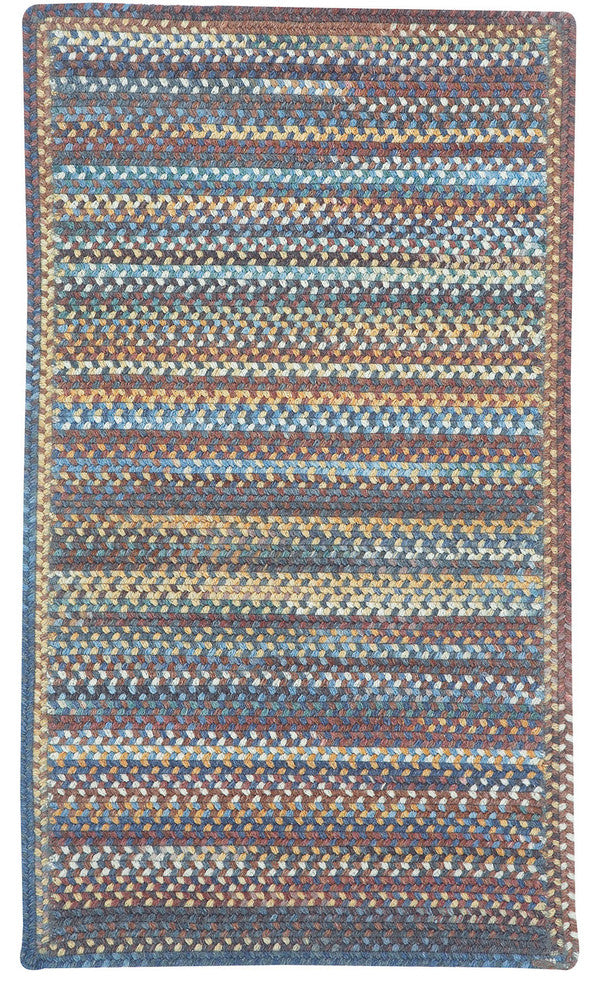Kill Devil Hill Cross Sewn Braided Rectangle Rug, Medium Blue, 8'6"x8'6"