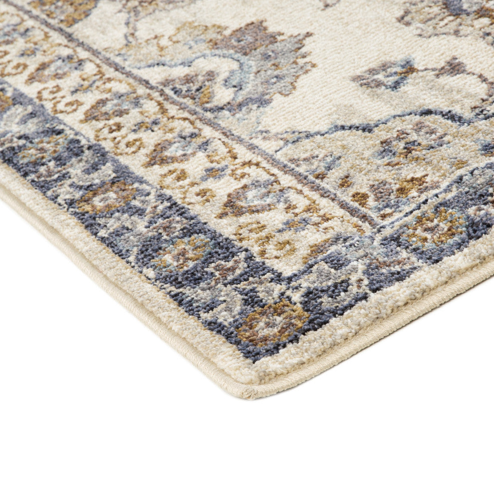 Jordan Bea Power-Loomed Polypropylene Area Rug, Ivory/Charcoal, 5'3"x7'6"
