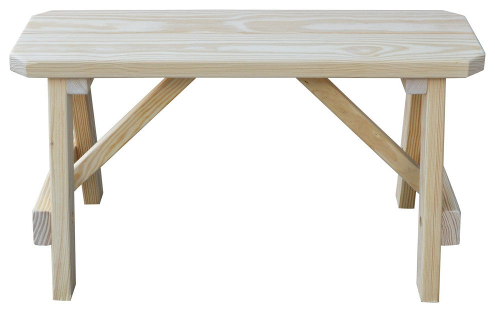 Pine Traditional Picnic Bench, Unfinished, 3 Foot