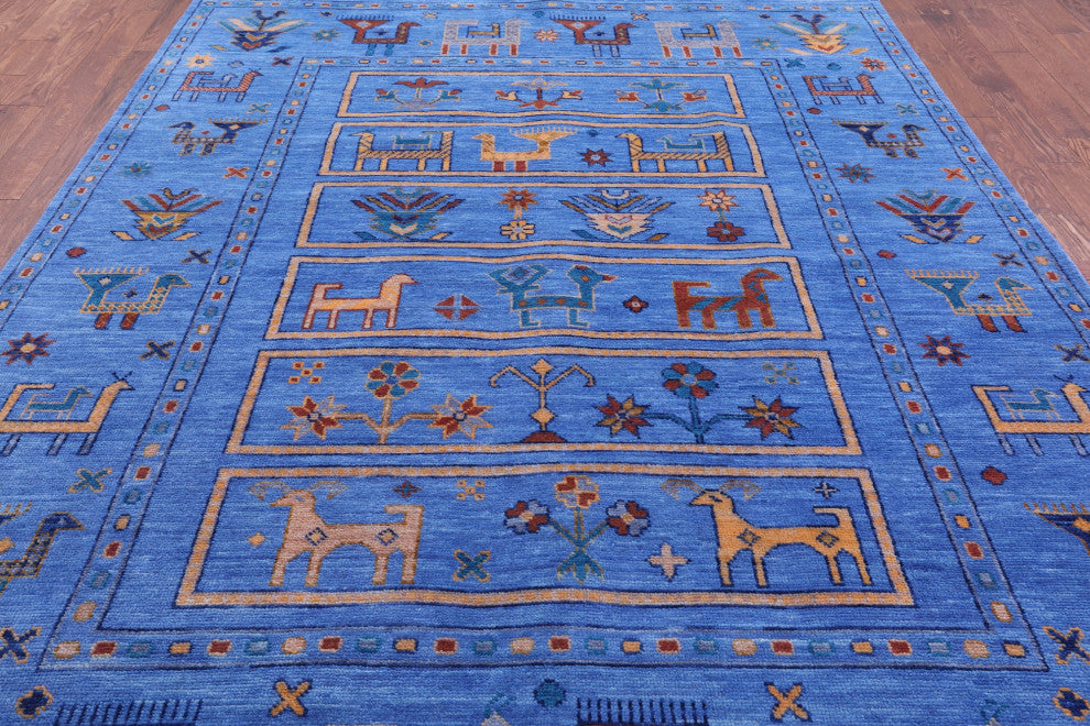 Persian Gabbeh Tribal Handmade Wool Rug 8' 2" X 10' 3" - Q13606