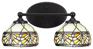 Capri 2-Light Bath Bar, Matte Black/Royal Merlot Art