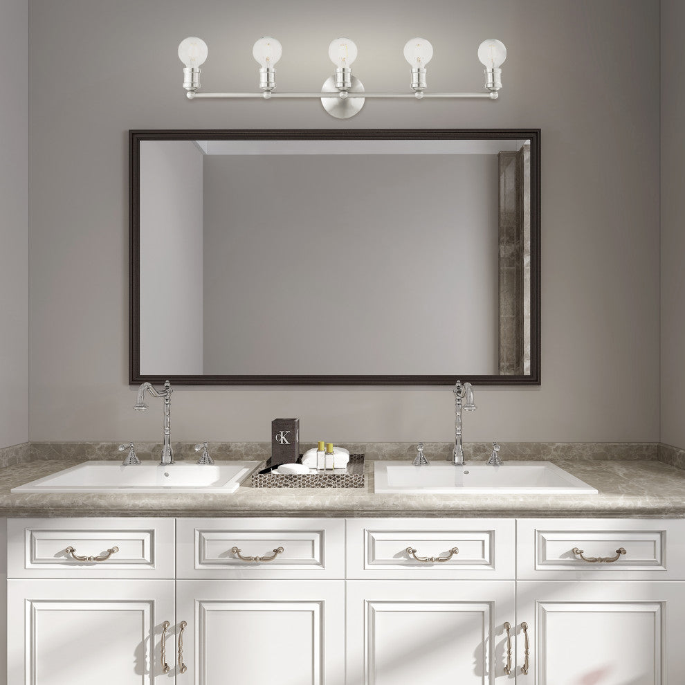 Livex Lighting Lansdale 5 Light Brushed Nickel ADA Large Vanity Sconce