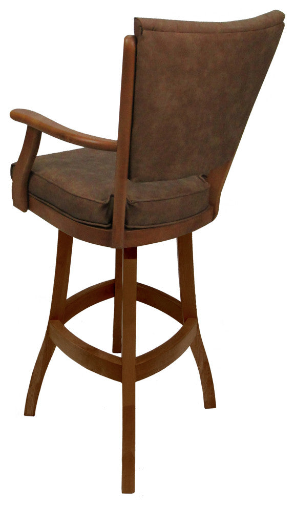 Classic Counter Bar Stools, Pecan Brown Vinyl Honey, 30"