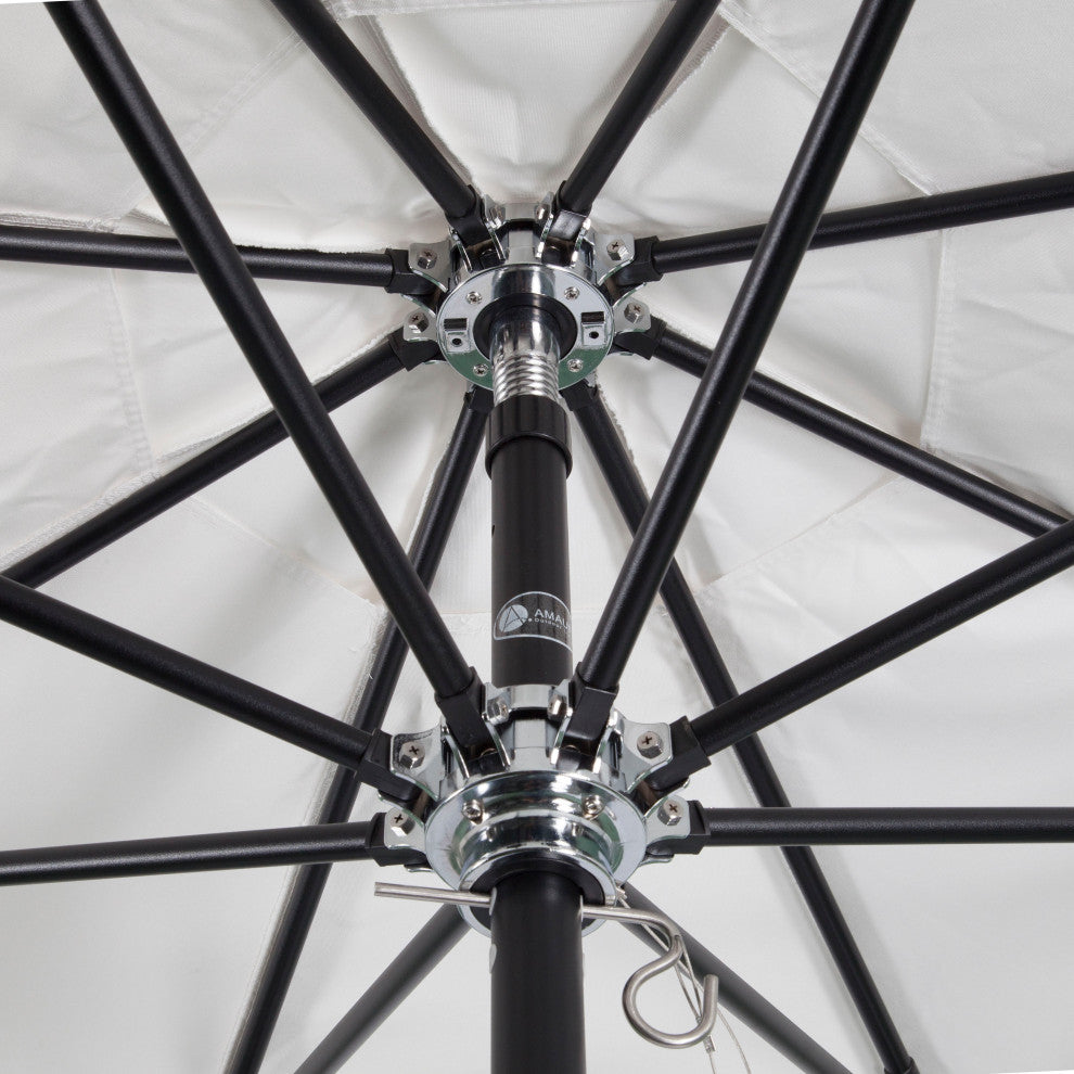 9' Round Flexibe Commercial Umbrella, Black, Tuscan