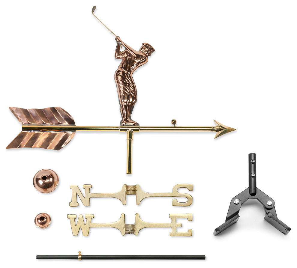 Golfer Weathervane, Roof Mount