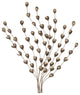 Gold Metal Leaf Bunch Wall D"cor
