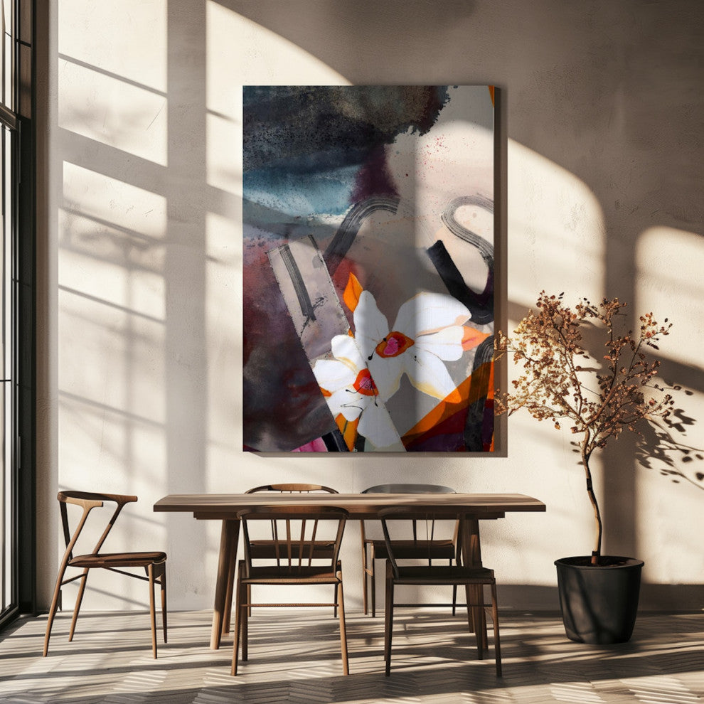 Flower painting, Abstract impressionst artwork on canvas