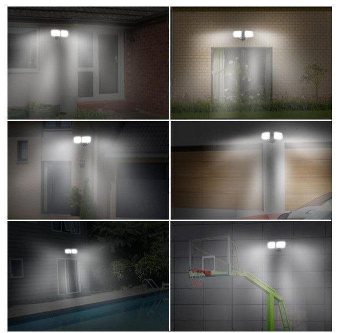 5th Gen Hybrid Microgrid AI Smart Twin LED Solar Flood Light, Black