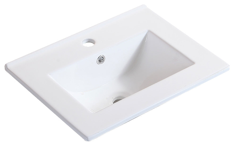 20 Inches Plywood Wall-Mounted Bath Vanity Set, Ceramic Sink