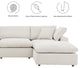 Commix Down Filled Overstuffed Boucle Fabric 4-Piece Sectional Sofa, Ivory