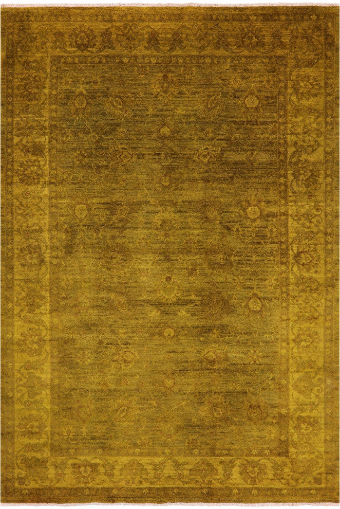 6' 7" X 9' 8" Handmade Overdyed Full Pile Wool Rug - Q12721