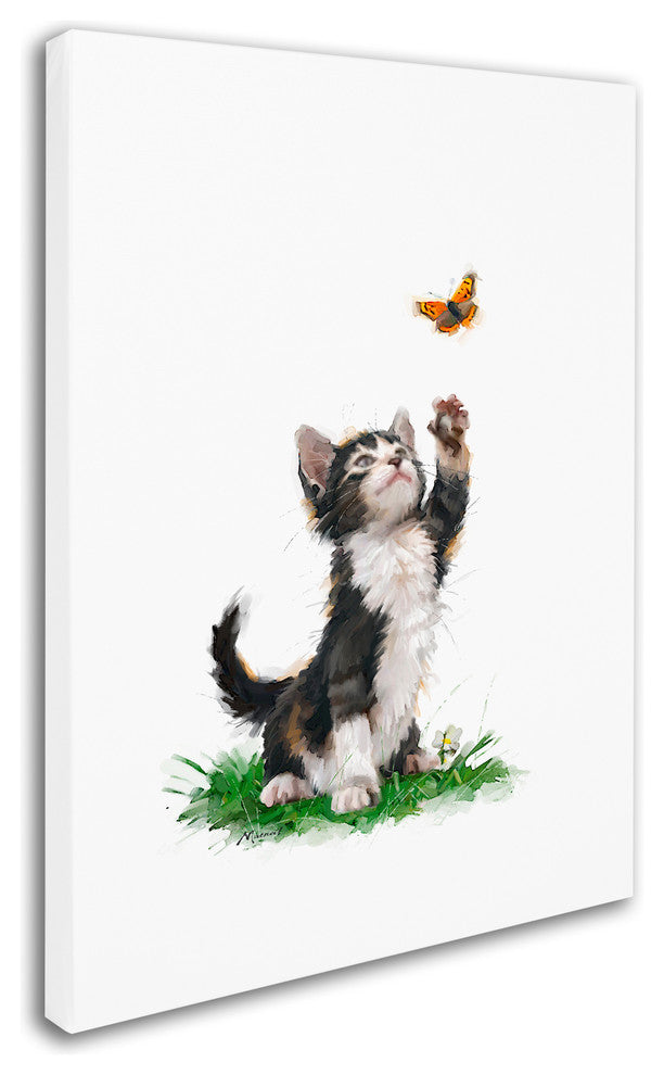 The Macneil Studio 'Cat With Butterfly' Canvas Art, 24"x18"